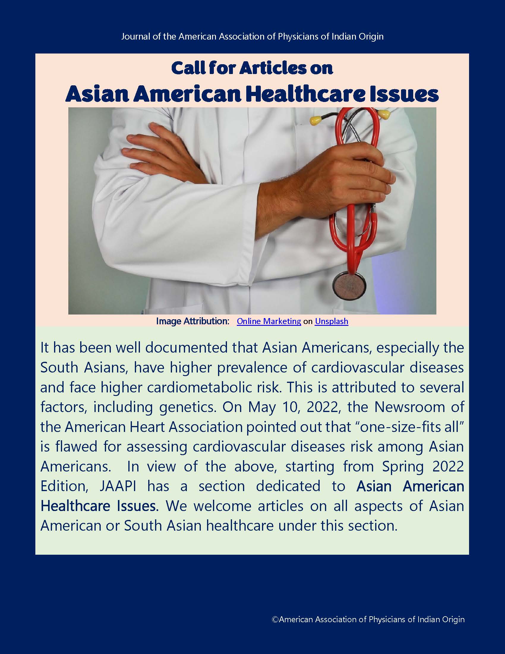 Call for Papers on Asian American Healthcare Issues
